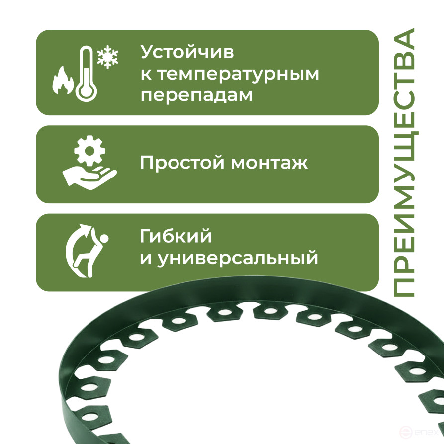 Бордюр садовый пластиковый МАНГО 10 м высота 38 мм зеленый
