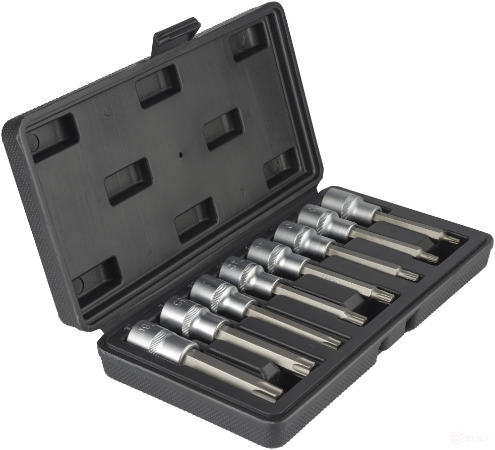 Набор головок (DR1/2"; вставка TORX; 8пр) в кейсе (Т20-Т60 L=100mm) (АвтоDело) 39600