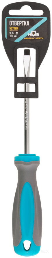 Screwdriver, CrV steel, rubberized handle SL5 x 100 mm