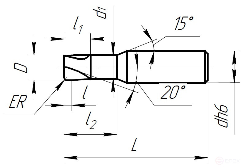 Carbide end mill FC801.120.03.R009