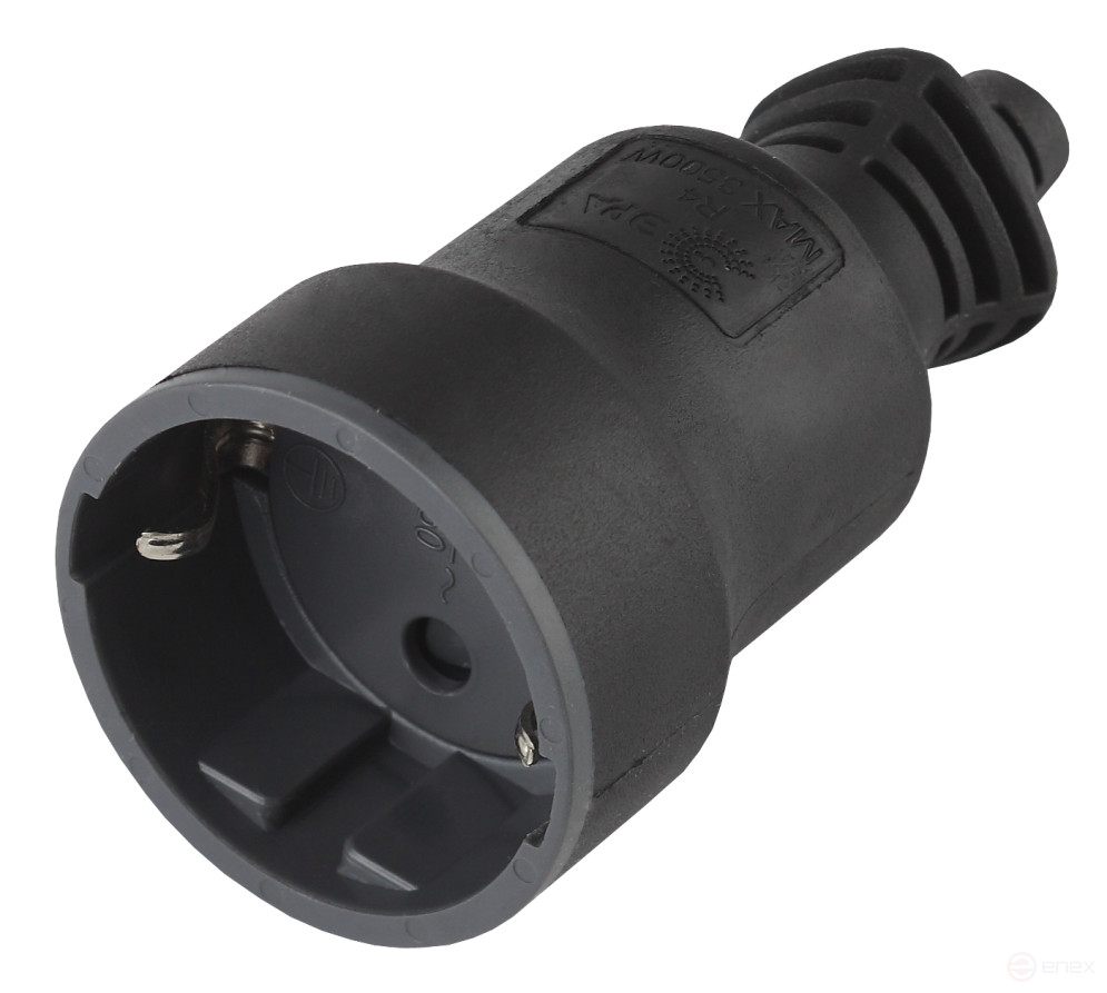 ERA socket R4(B) cable with earthing 16A direct input black