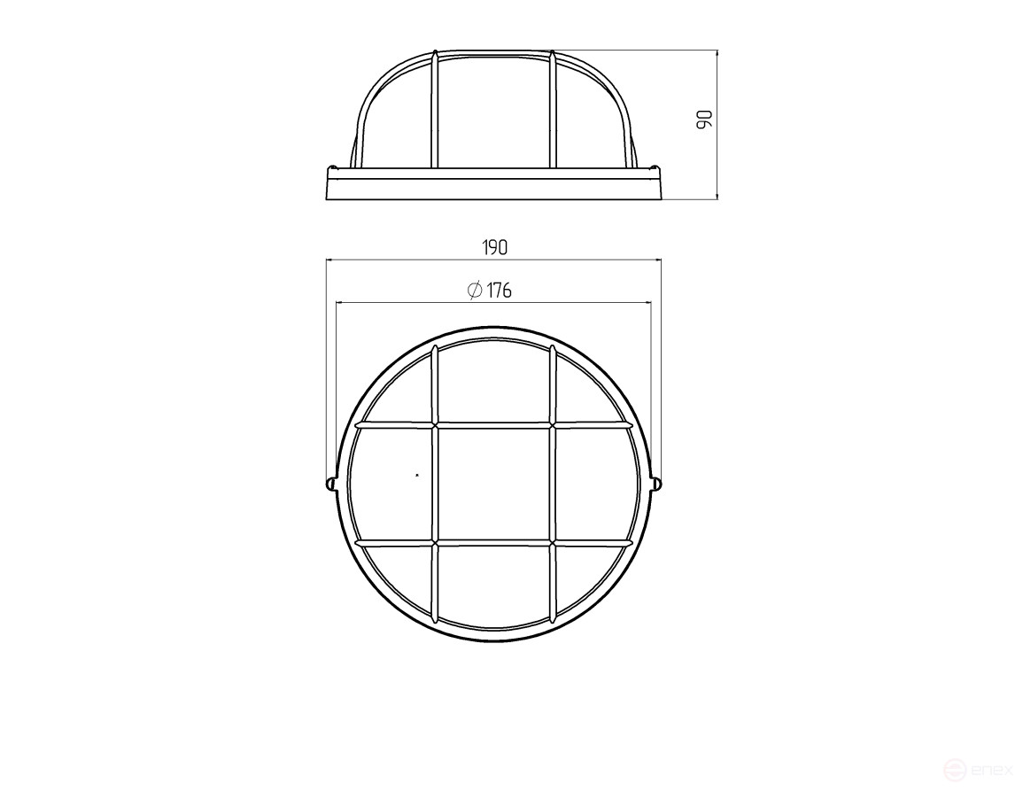 Lamp ERA NBP 03-60-002 Aquatermo aluminum/glass grille IP54 E27 max 60W D176 circle white