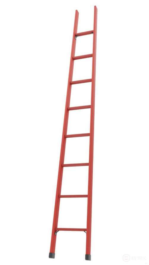 LSP-2.3TKM fiberglass Telecom ladder, hooks, metal end caps h=2300mm, steps.8