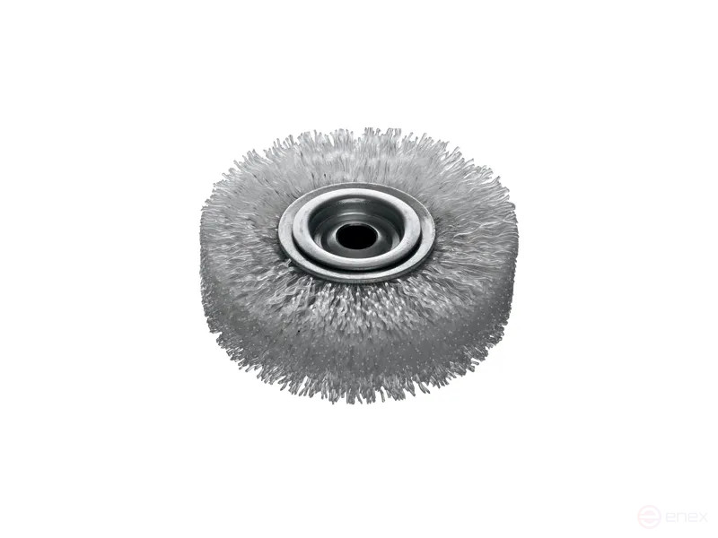 Cylindrical corrugated brush, D100 mm, width 25 mm, nylon RA 0.80 mm, landing hole 12 mm