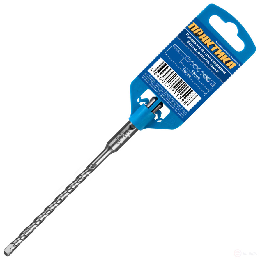 Бур SDS-plus ПРАКТИКА 6 х 100/160 мм серия "Мастер" по бетону (911-598)