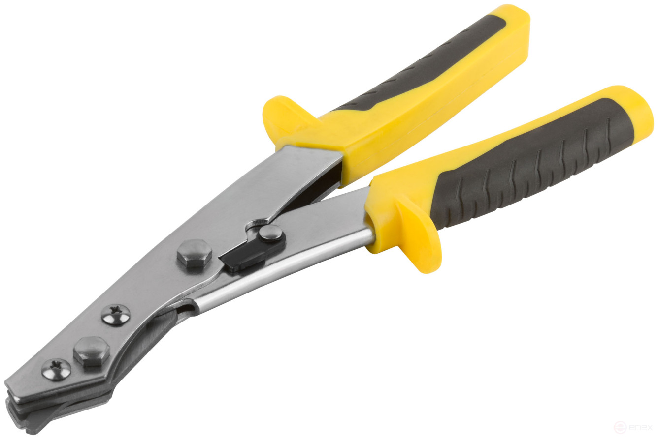 Ножницы по металлу просечные, усиленные лезвия, Профи, прорезиненные ручки 260 мм