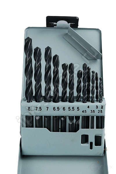 Набор сверл по металлу НС40А от 2 до 8 шаг 0,5, 13шт. Р6М5