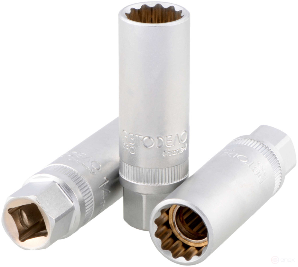 Ключ свечной *14 с магнитом (Головка 12PT; DR3/8") АвтоDело PRO (39263)