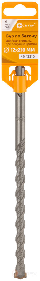 Concrete drill CUTOP, Profi Plus - double spiral, three dust-removing edges, 12 x 210 mm