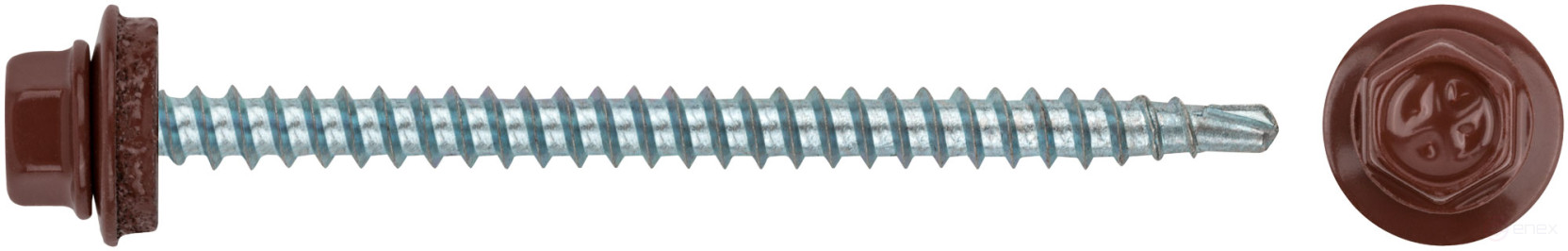 Шурупы кровельные со сверлом 4,8 х 70 100 шт , бордовый RAL 3009 (фасовка)