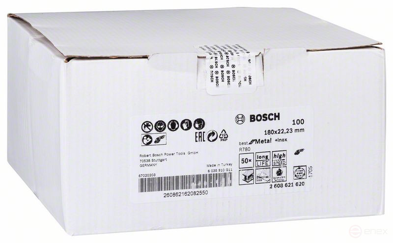 Fiber grinding wheel R780, Best for Metal + Inox 180 x 22.23 mm, G100