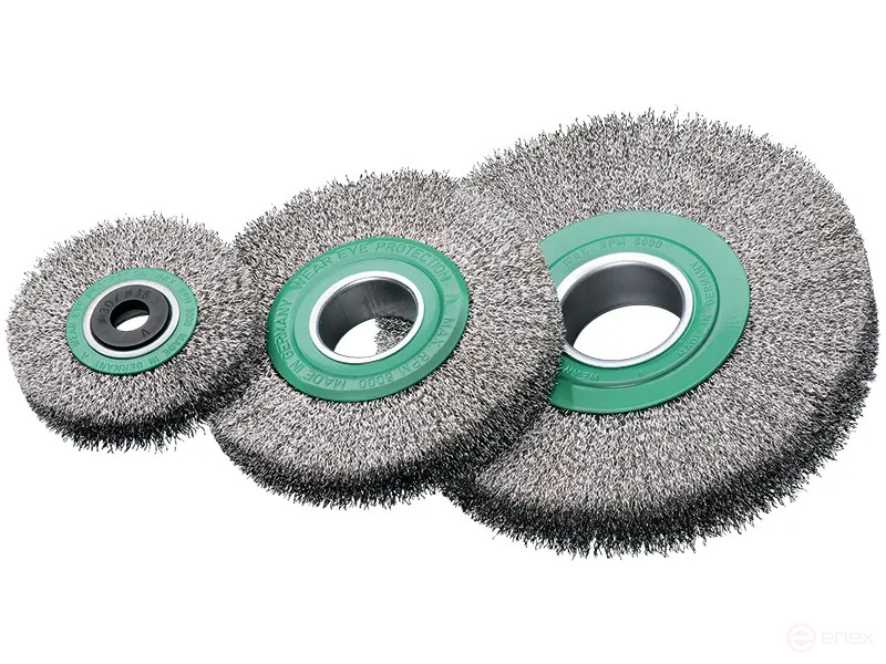 Cylindrical corrugated brush, D250 mm, width 47 mm, stainless corrugated wire ROF 0.30 mm