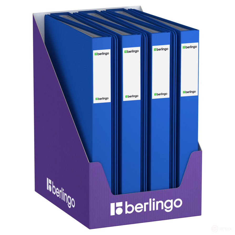 Folder with 60 Berlingo "Soft Touch" inserts, 30 mm, 700 microns, blue, with inner pocket