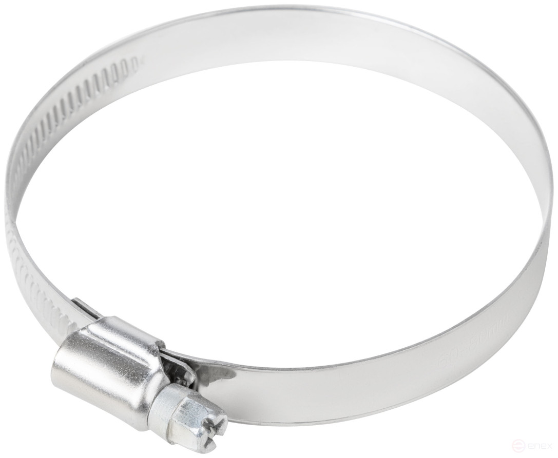 Crimping knurled clamp, width 12 mm, stainless steel.steel 60-80 mm