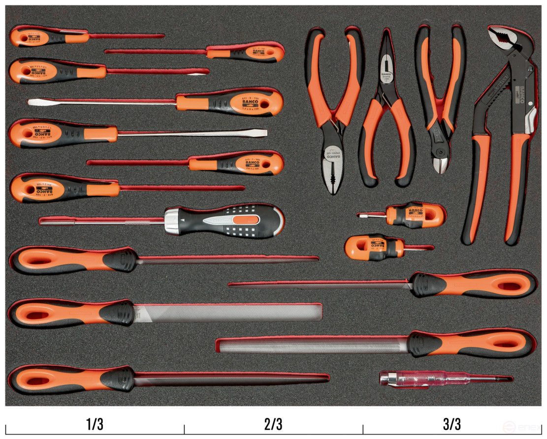 Fit&Go Набор шарнирно-губцевого инструмента и напильниками в ложементе, 20 предметов