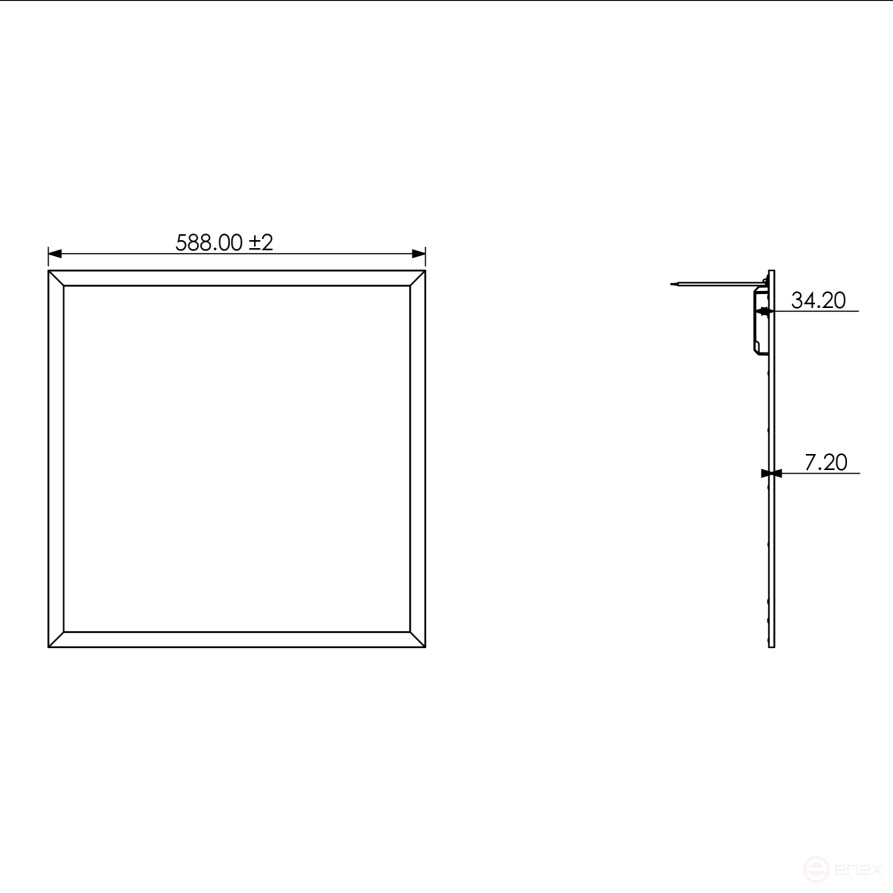 ERA Grillato LED Panel SPL-540-W-65K-040 40W 6500K 588x588x8 White without Driver with Ears Ultrathin