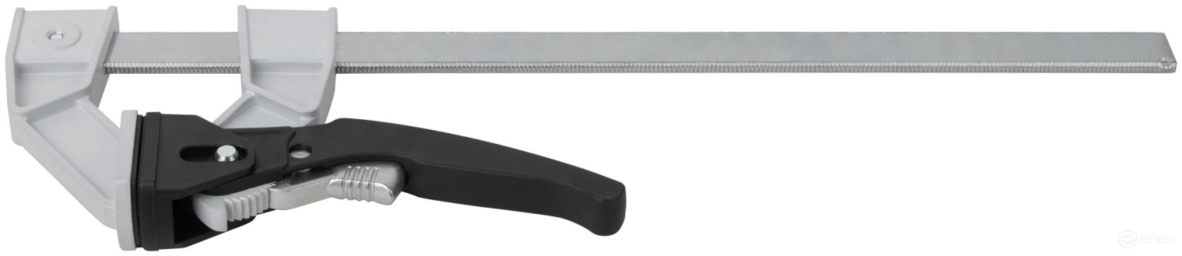 Струбцина рычажная быстрозажимная, усилие сжатия 200 кг, рычажный храповый механизм, металлический корпус, Профи, 90 х 300 мм