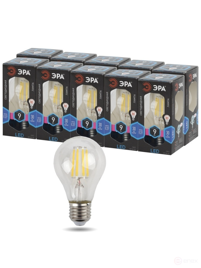 LED lamp ERA F-LED A60-9W-840-E27 9W Filament Pear Neutral White Light E27