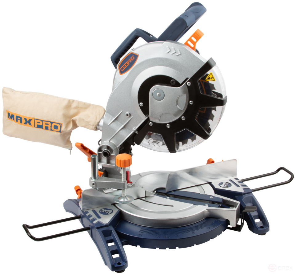 MAX-PRO Miter saw 1800 W; 4500 rpm; laser; 255/25.4 mm; rubber cable; left tilt; additional brushes; 10.1 kg; box