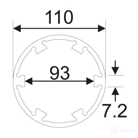 Hub head for front axle 6T, d=110mm, L=80mm (MAN TGA, V9-82L-01) JTC