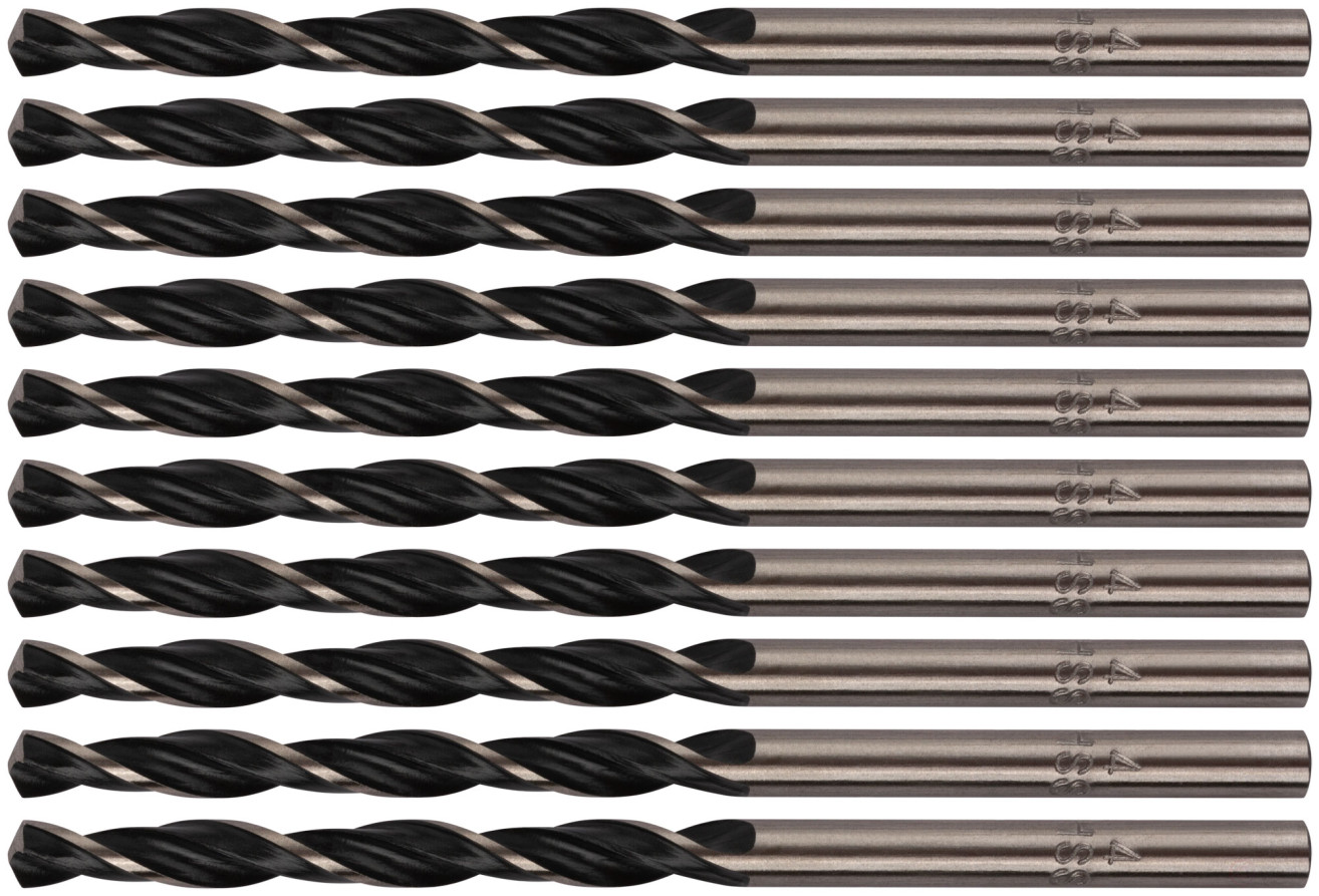 Metal drills HSS black 4,0x75 mm (10 PCs)