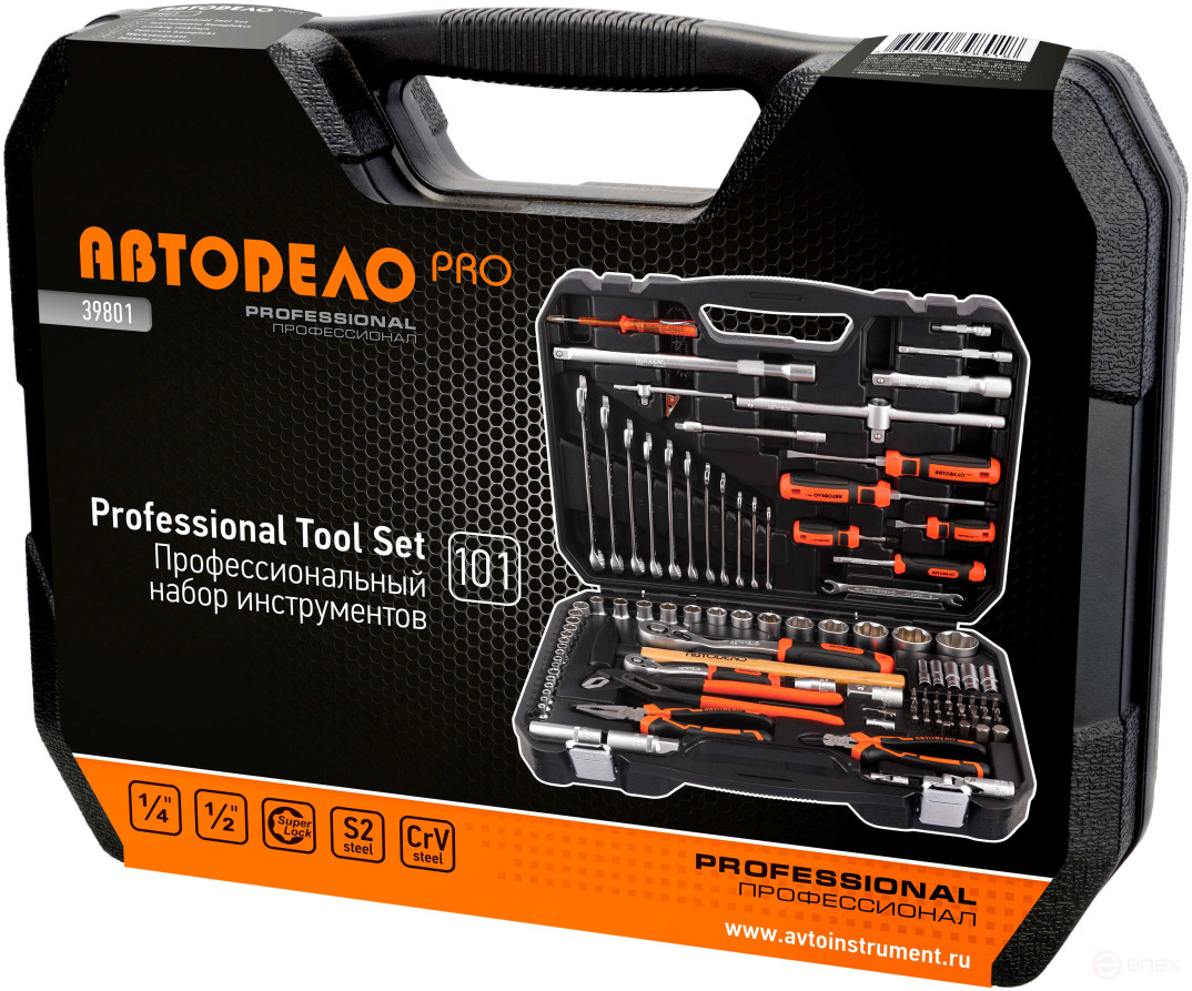 Tool Kit 101pr. 1/2" DR 1/4" DR AvtoDelo PRO (39801)
