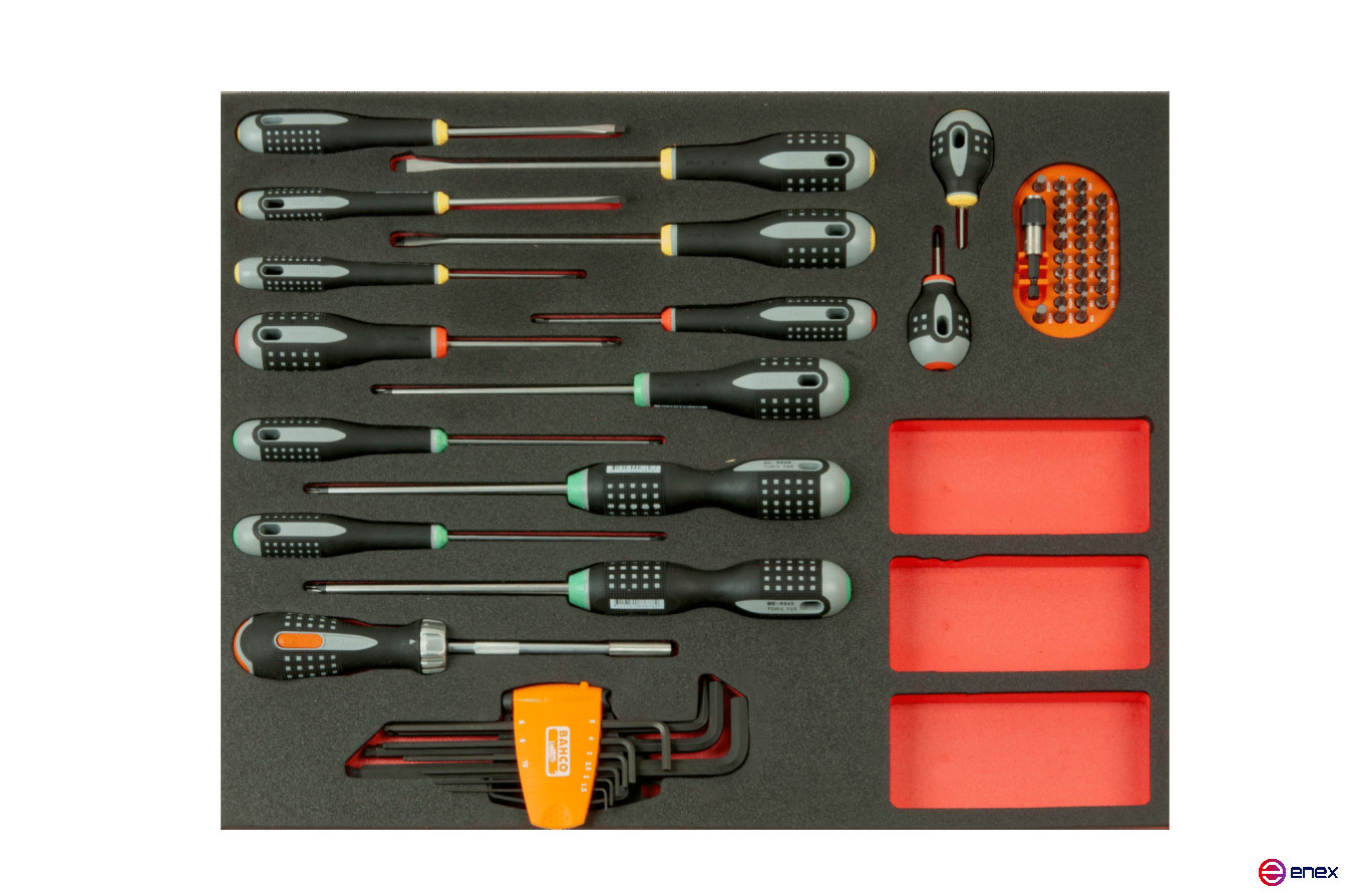 Fit&Go Набор отверток/Г-образных ключей/бит в ложементе, 60 предметов