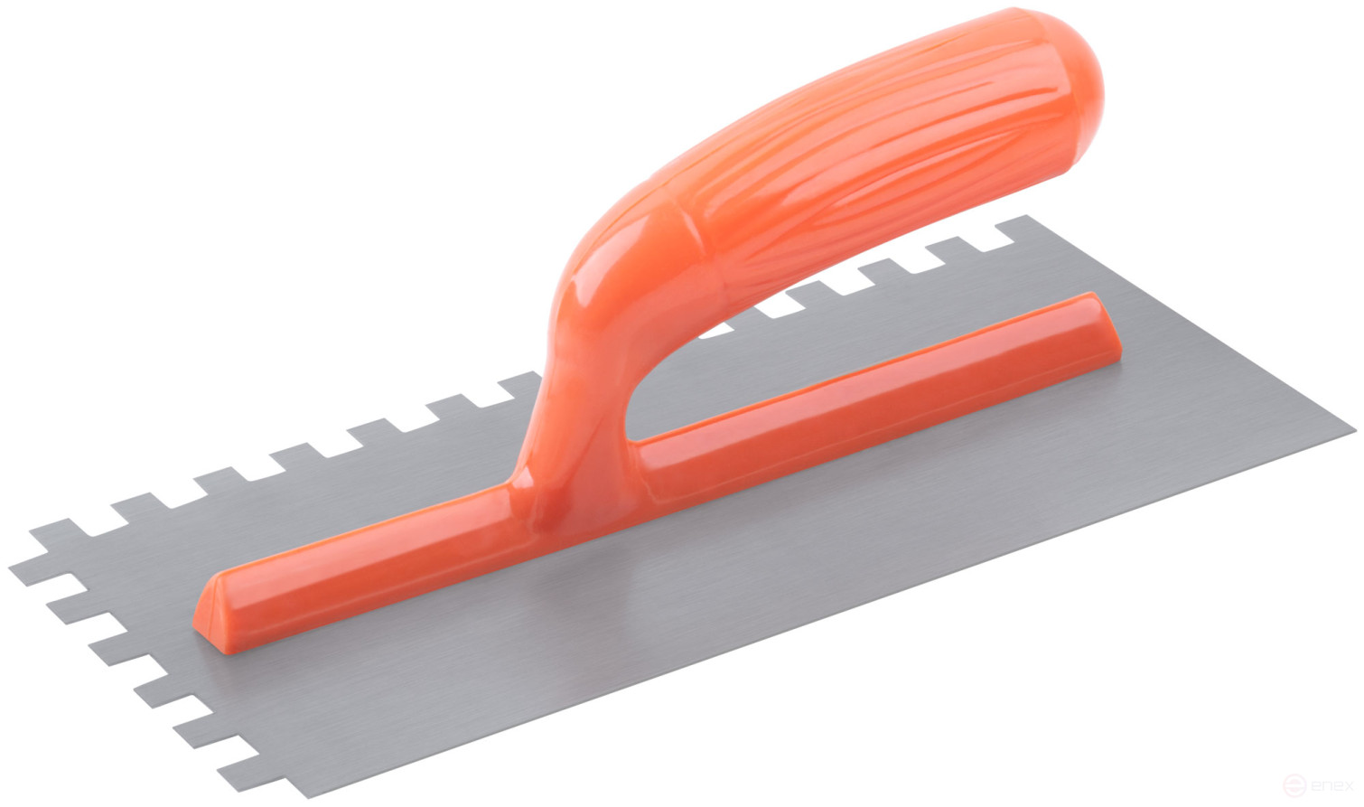 Гладилка стальная с пластиковой ручкой, 280х130 мм зубчатая, зуб 10х10 мм