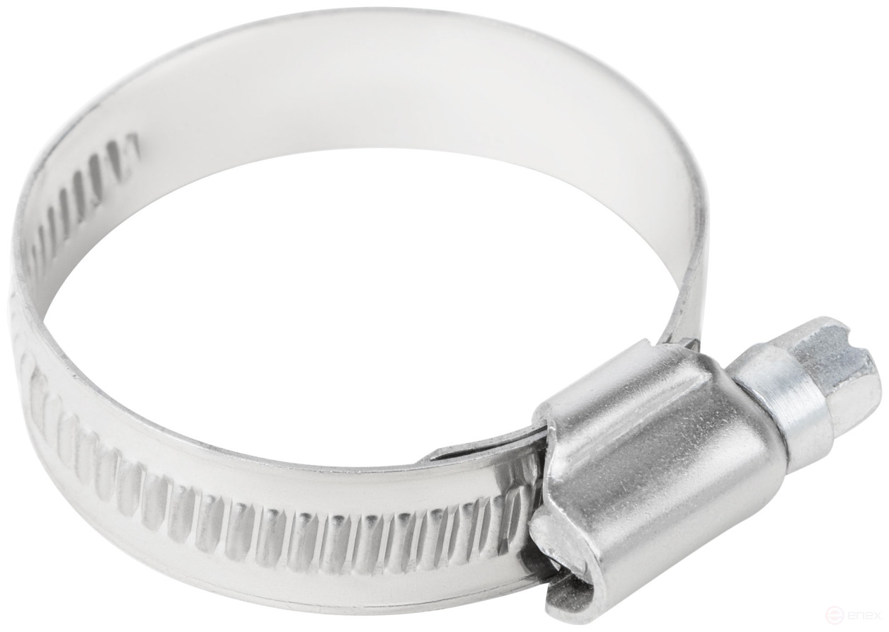 Crimping knurled clamp, width 12 mm, stainless steel.steel 25-40 mm