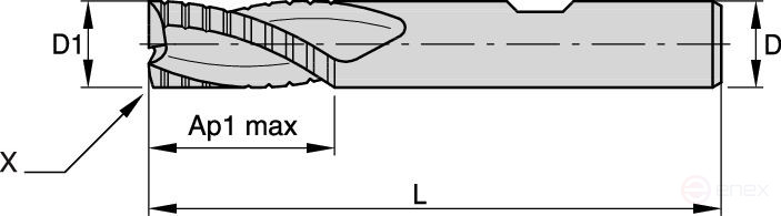 Milling cutter F3BH0600BDL30 KCPM15