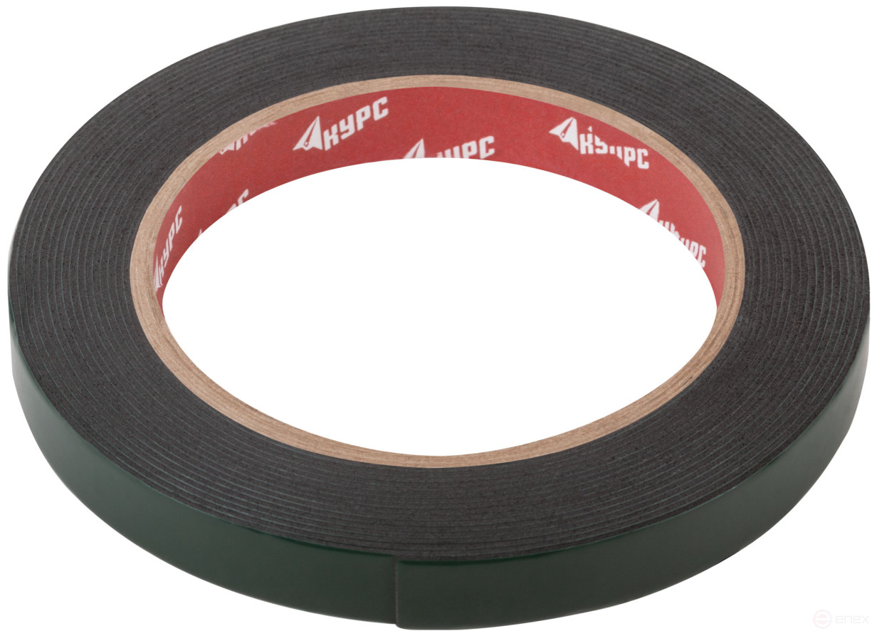Лента монтажная клейкая на вспененной основе, черная 12 мм х 5 м