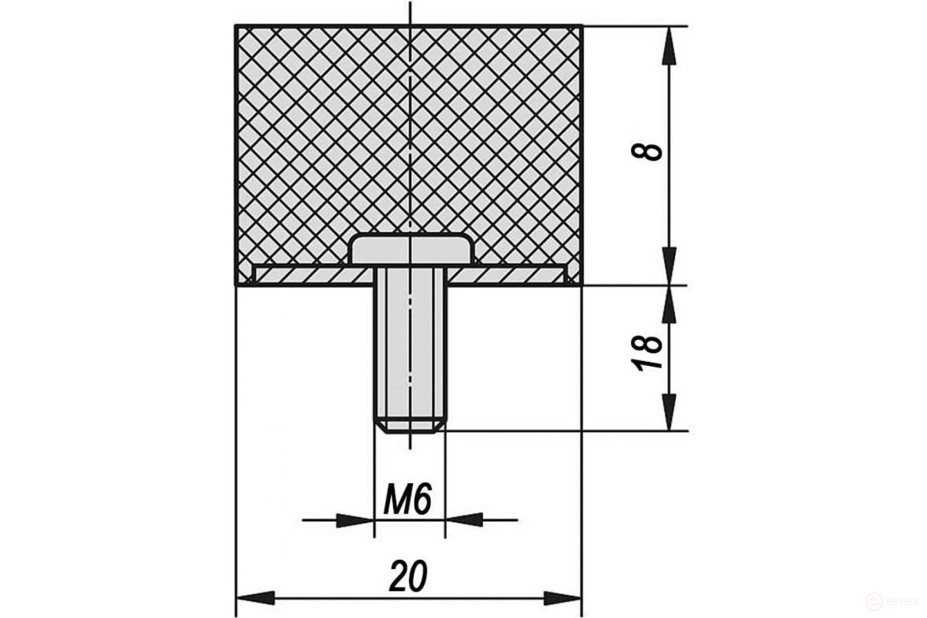 Adjustable support M8x80 up to 350 kg Altervia A00021.1103008080