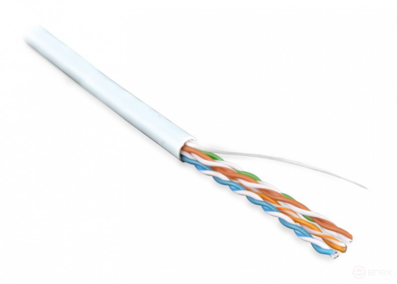 UUTP4-C5E-S24-IN-PVC-WH-305 (305 м) Кабель витая пара, неэкранированная U/UTP, категория 5e, 4 пары (24 AWG), одножильный (solid), PVC, -20°C – +75°C, белый - гарантия: 15 лет компонентная, 25 лет системная