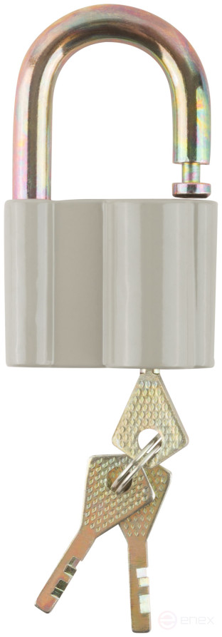 Padlock, aluminum alloy body 55x42 mm, steel shackle 10 mm