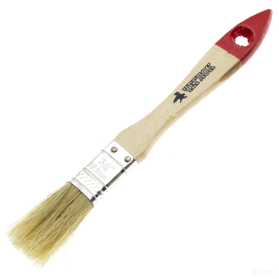 Flat brush "Standard", 20 x 10mm, in/in 39mm, natural.bristles, Cheglock (12/1200)