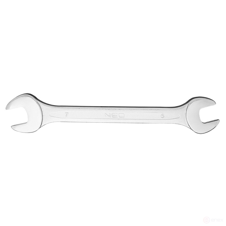 Ключ с открытым зевом, двухсторонний, 6 x 7 мм