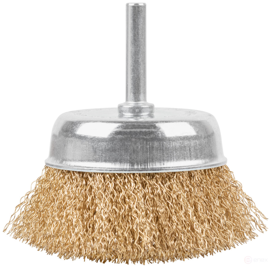 Щетка для дрели, тип "Чашка", латун. витая проволока 0,3 мм, 75 мм, блистер, CUTOP Profi