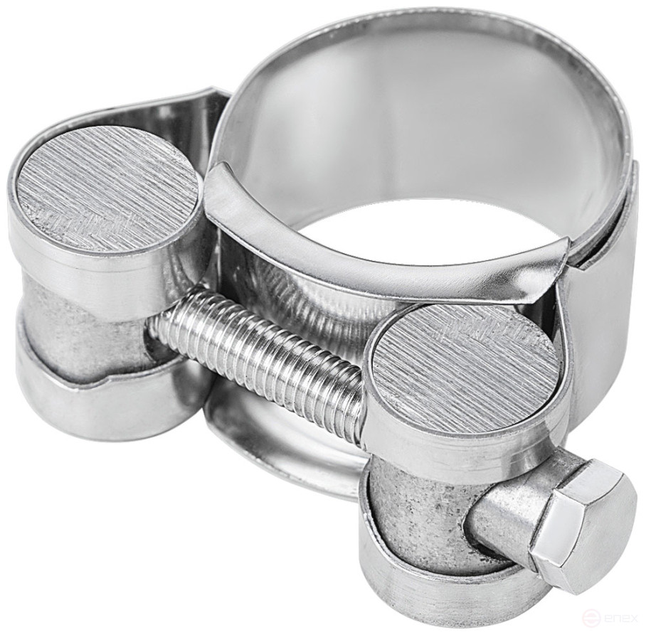 The clamp is a crimping power hinge, stainless steel.steel 23-25 mm