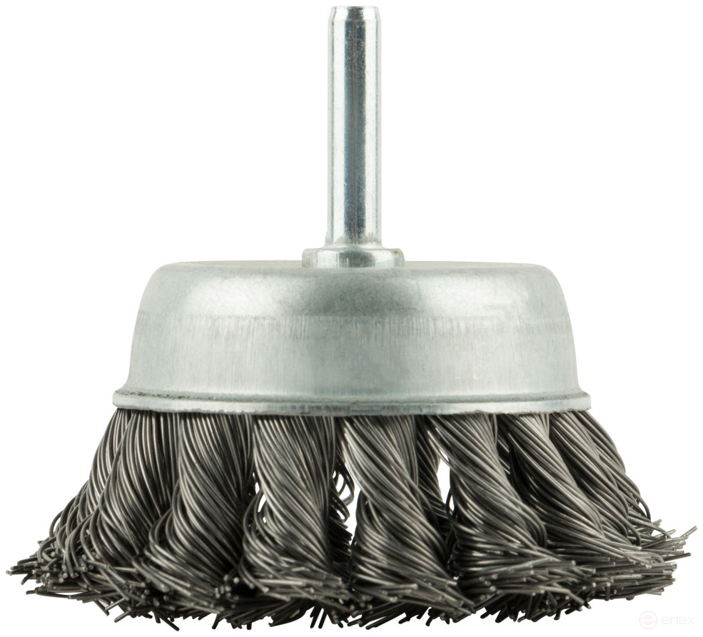 Cup plate, with stud, 65 mm twisted steel wire