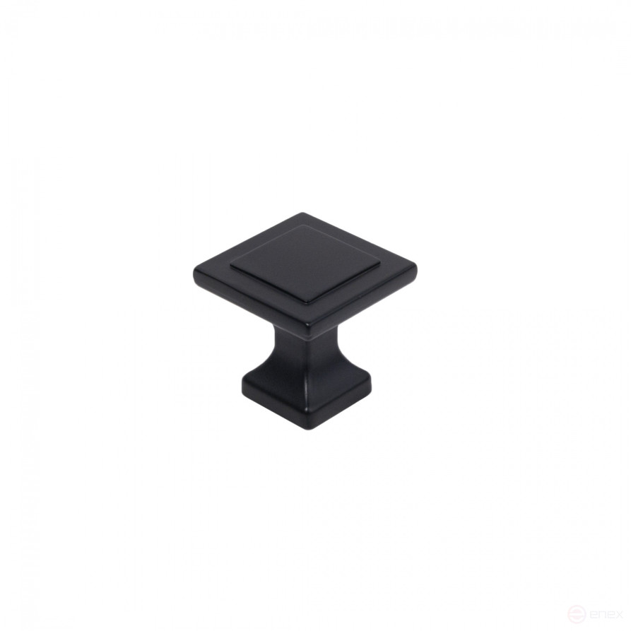 Pen meb. button met. SQUARE, matte black, AKS