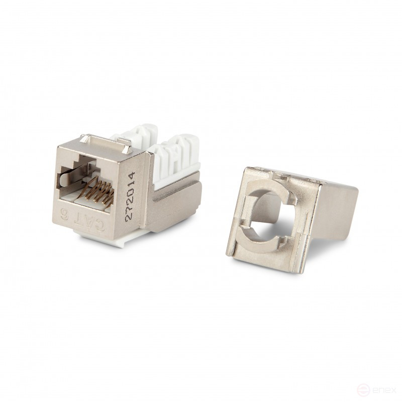 KJNE-8P8C-C6-90-SH-F-WH Keystone Jack Insert RJ-45(8P8C), Category 6, shielded, 110 IDC, sealing with NE-TOOL, white