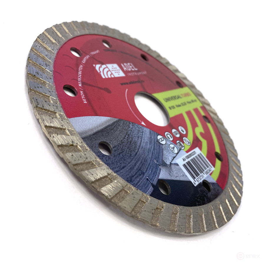 Diamond disc on concrete Universal Turbo Ø125x10x22,2 Adel Instrument