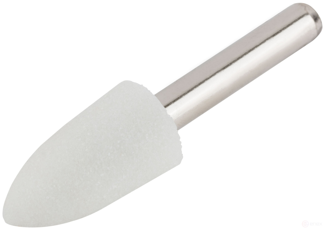 Abrasive ball (for metal), shank 6 mm, pointed cylinder 14x25 mm