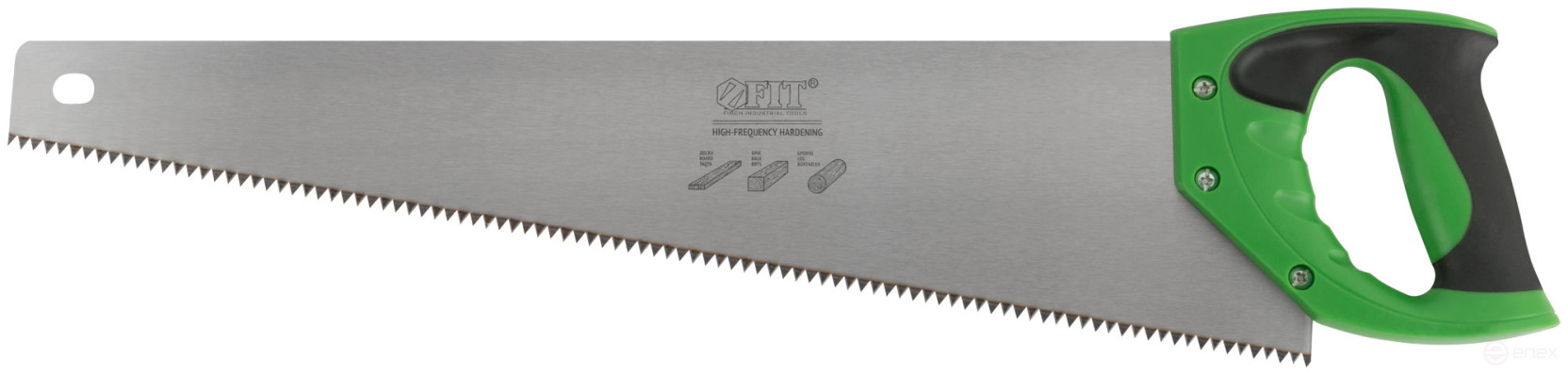 Wood hacksaw, large red-hot tooth 5 TPI, 2D sharpening, plastic rubberized handle 500 mm