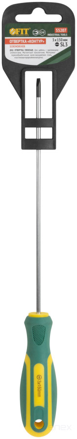 Отвертка "Контур", CrV сталь, прорезиненная ручка 3х150 мм SL