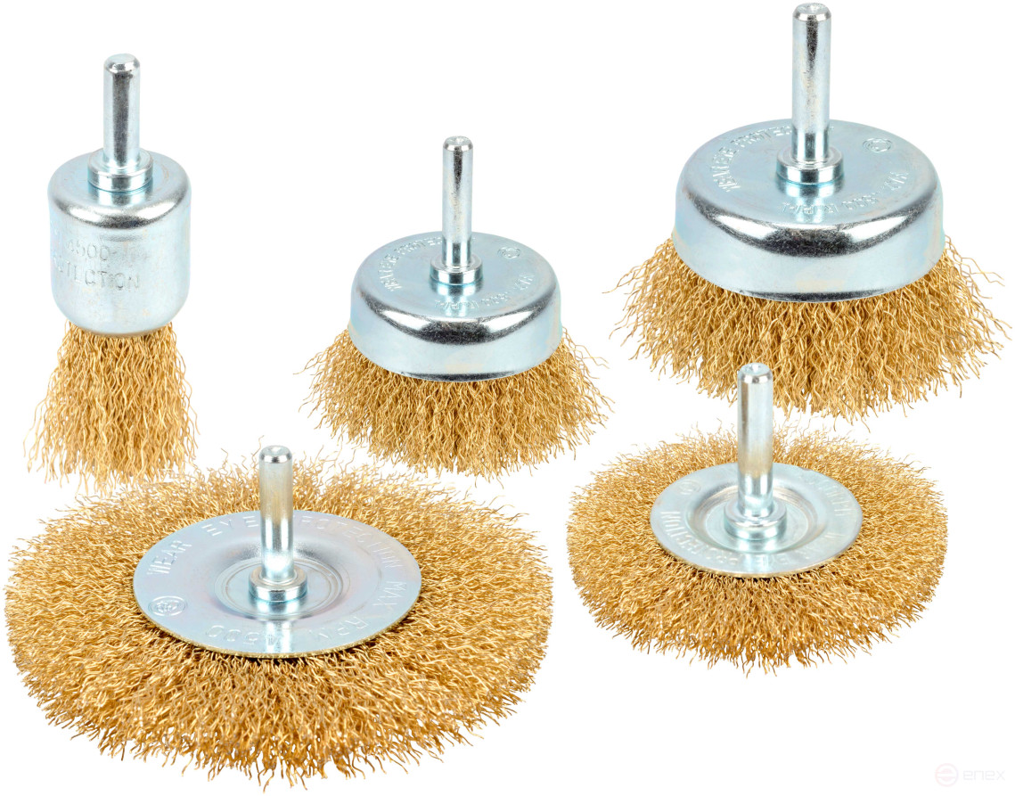 Set of cleaning brushes for drills 5 pcs.(D-25/50/75/60/75mm.large) (Avtodor) 44022