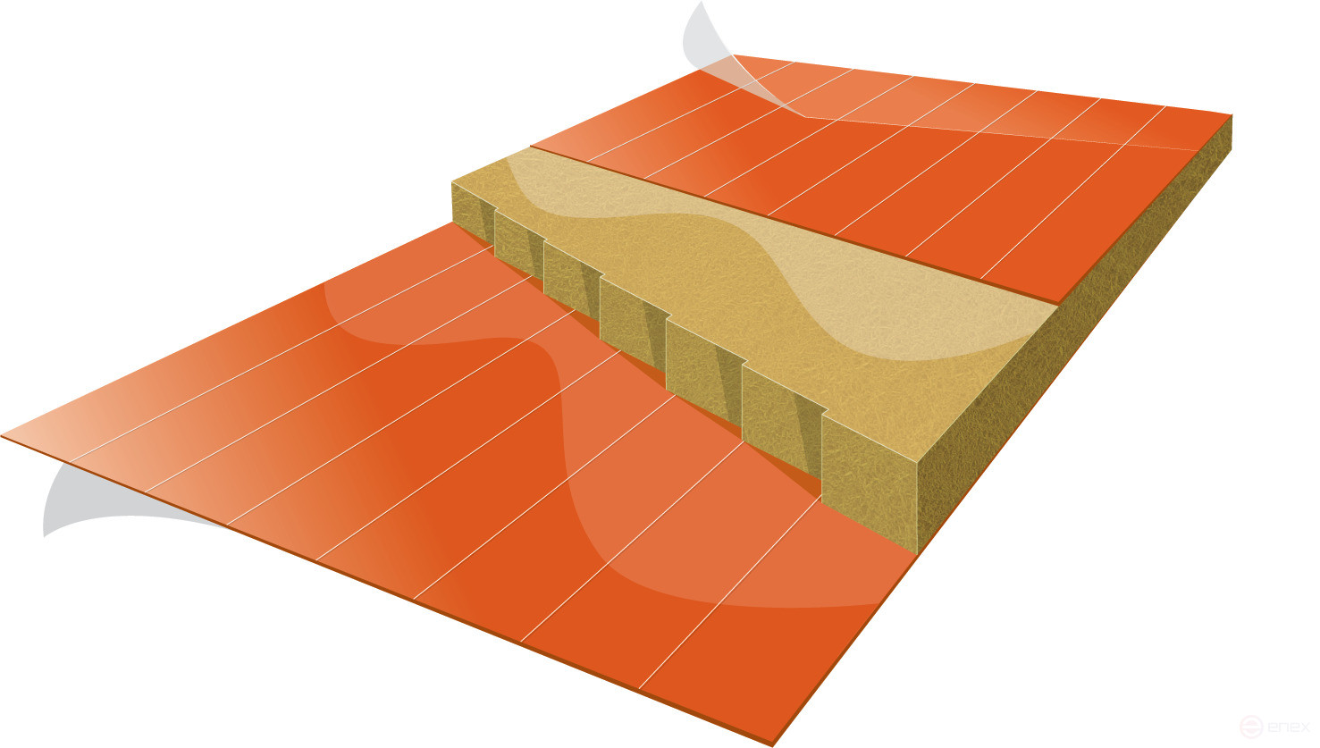 Sandwich wall panels with mineral wool according to TU, width 1190 mm, metal thickness 0.45 mm, RAL 9003, panel thickness 80 mm, 1 m2