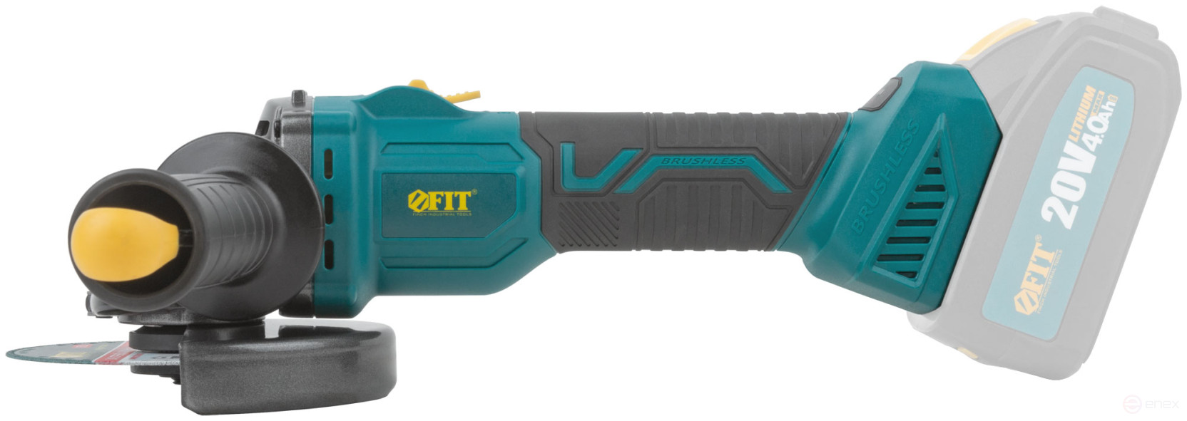 Angle grinder acc. 20 V; 3000-8500 rpm; ClC 125 mm; 1.6 kg; adjustableRPM; brushless, without battery; box.