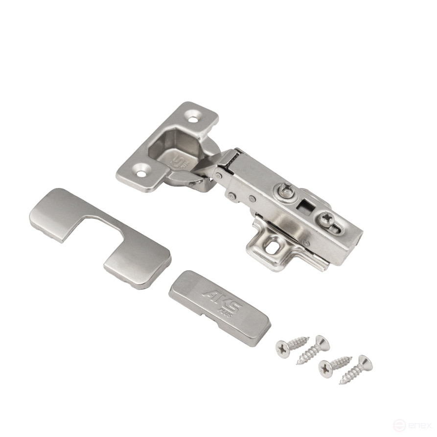 Петля накладная с доводчиком 45мм h0 clip-on AKS PLUS (саморезы, заглушки)