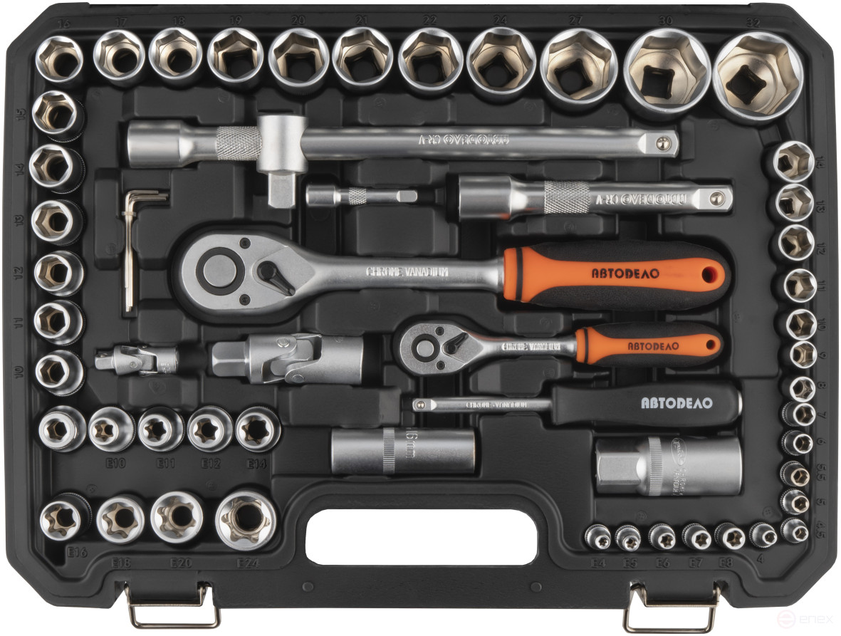 Набор головок торц. и вставок 108пр.1/2"1/4"DR (АвтоDело) 39818